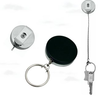 Kellner Schlüsselkette Rollmatic ca. 50 cm Edelstahl / schwarz
